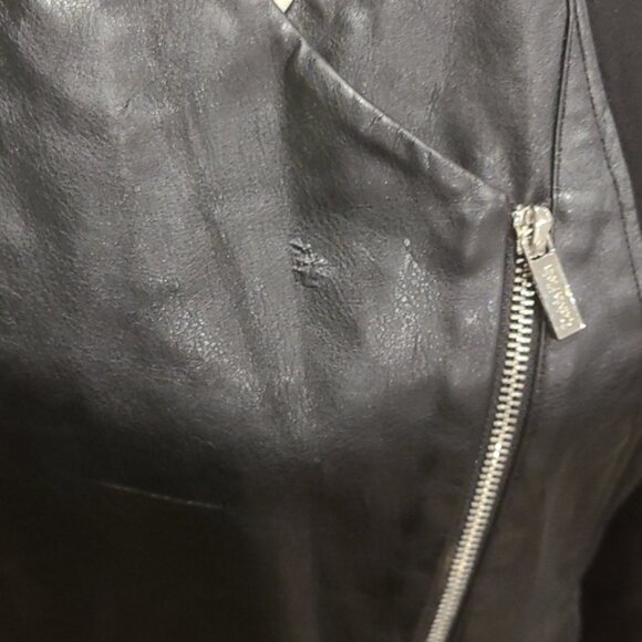 Calvin Klein Black Faux Leather Moto jacket - Picture 5 of 7